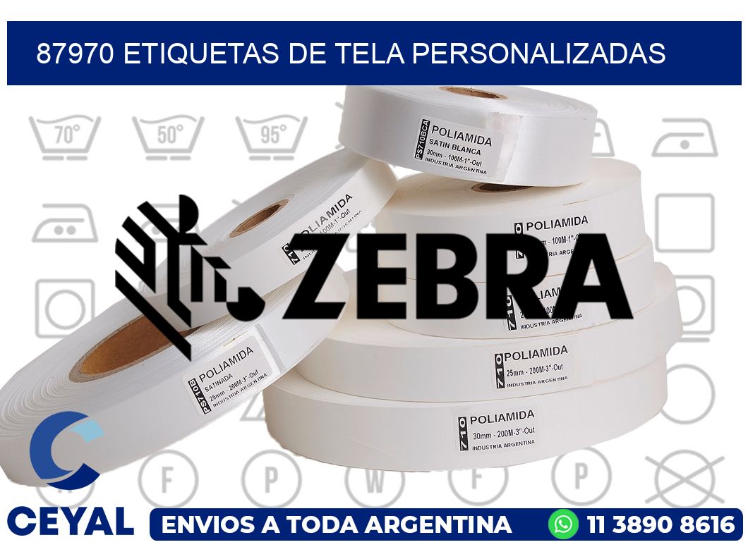87970 Etiquetas de tela personalizadas