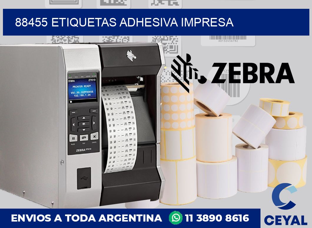 88455 etiquetas adhesiva impresa