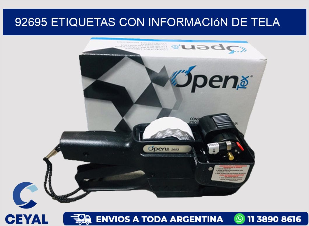 92695 Etiquetas con información de tela