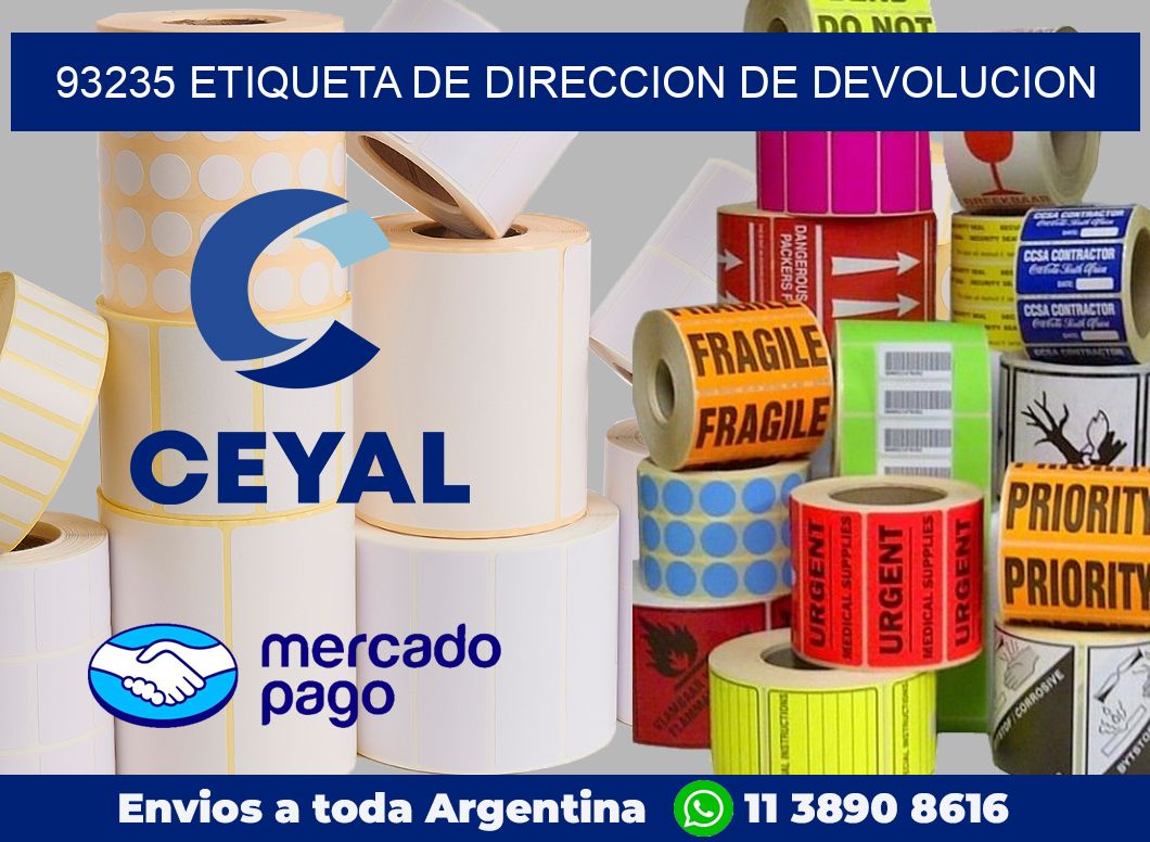 93235 Etiqueta de direccion de devolucion