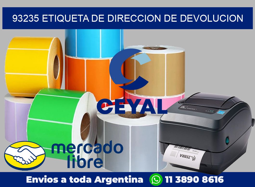 93235 Etiqueta de direccion de devolucion