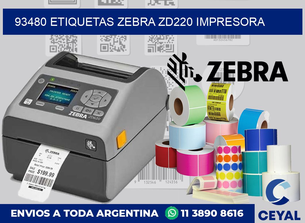 93480 etiquetas Zebra zd220 impresora
