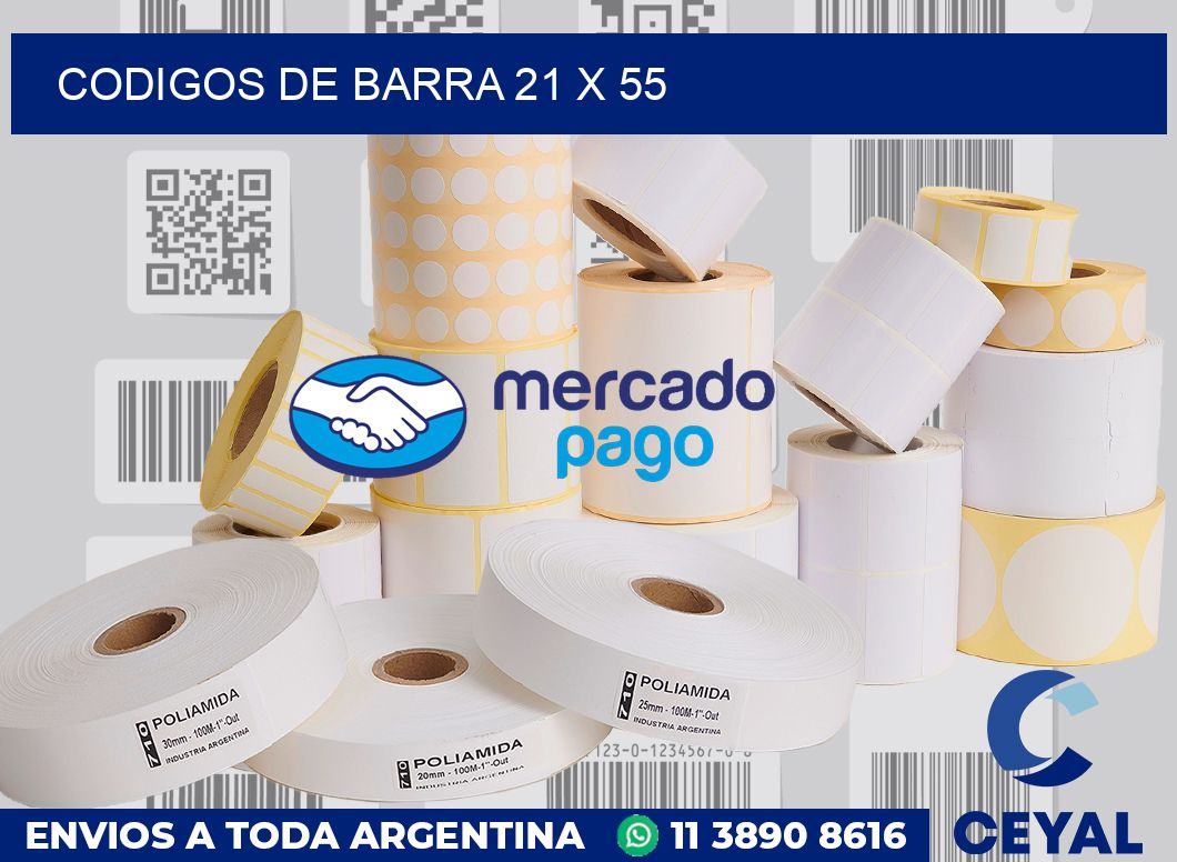 Codigos de barra 21 x 55