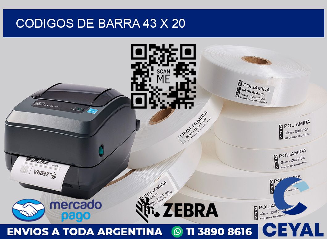 Codigos de barra 43 x 20