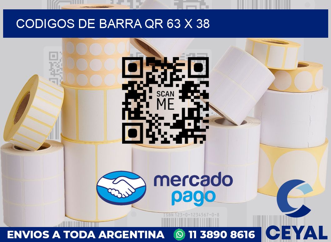 Codigos de barra QR 63 x 38