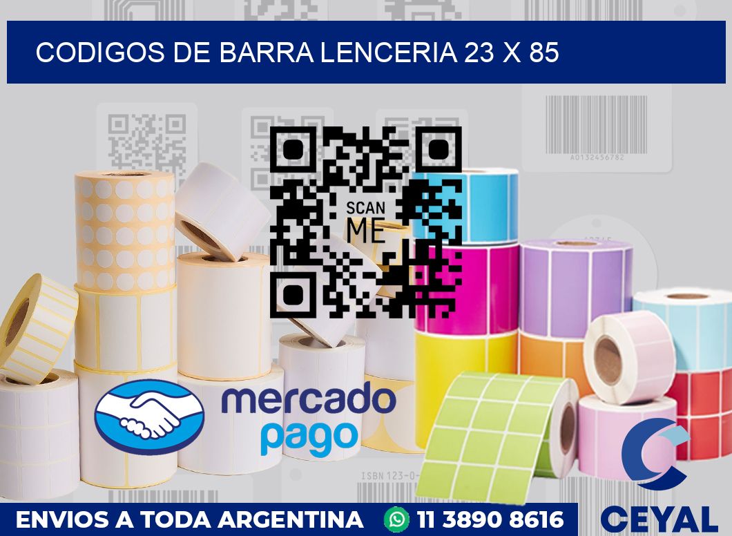 Codigos de barra lenceria 23 x 85