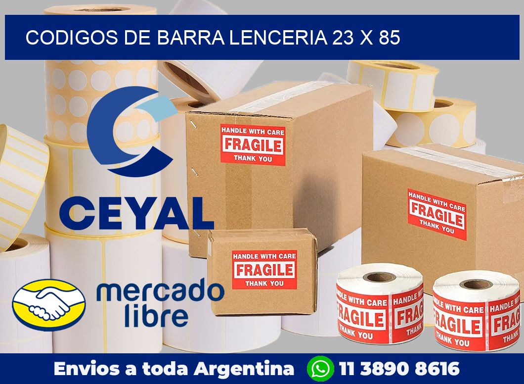 Codigos de barra lenceria 23 x 85
