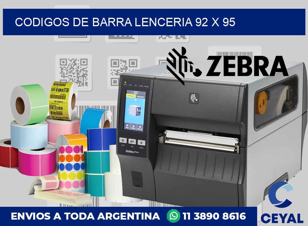 Codigos de barra lenceria 92 x 95