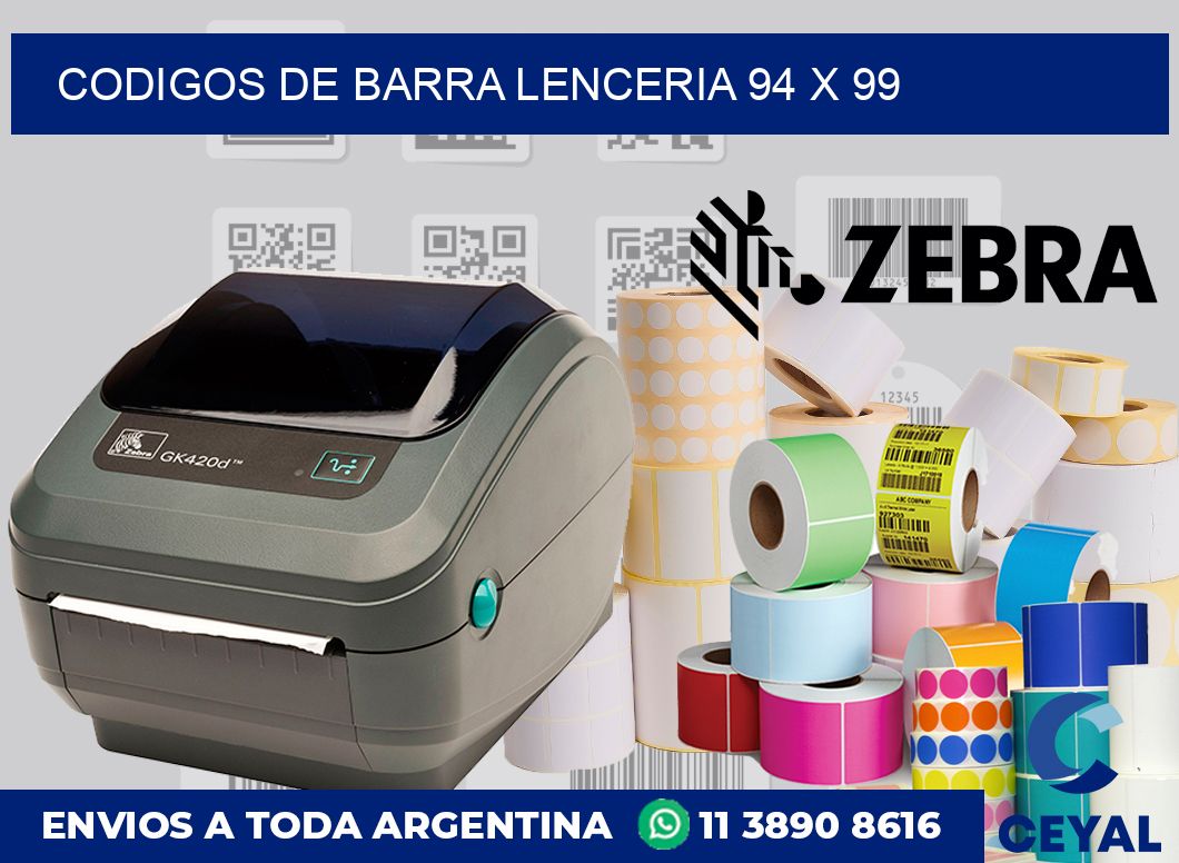 Codigos de barra lenceria 94 x 99
