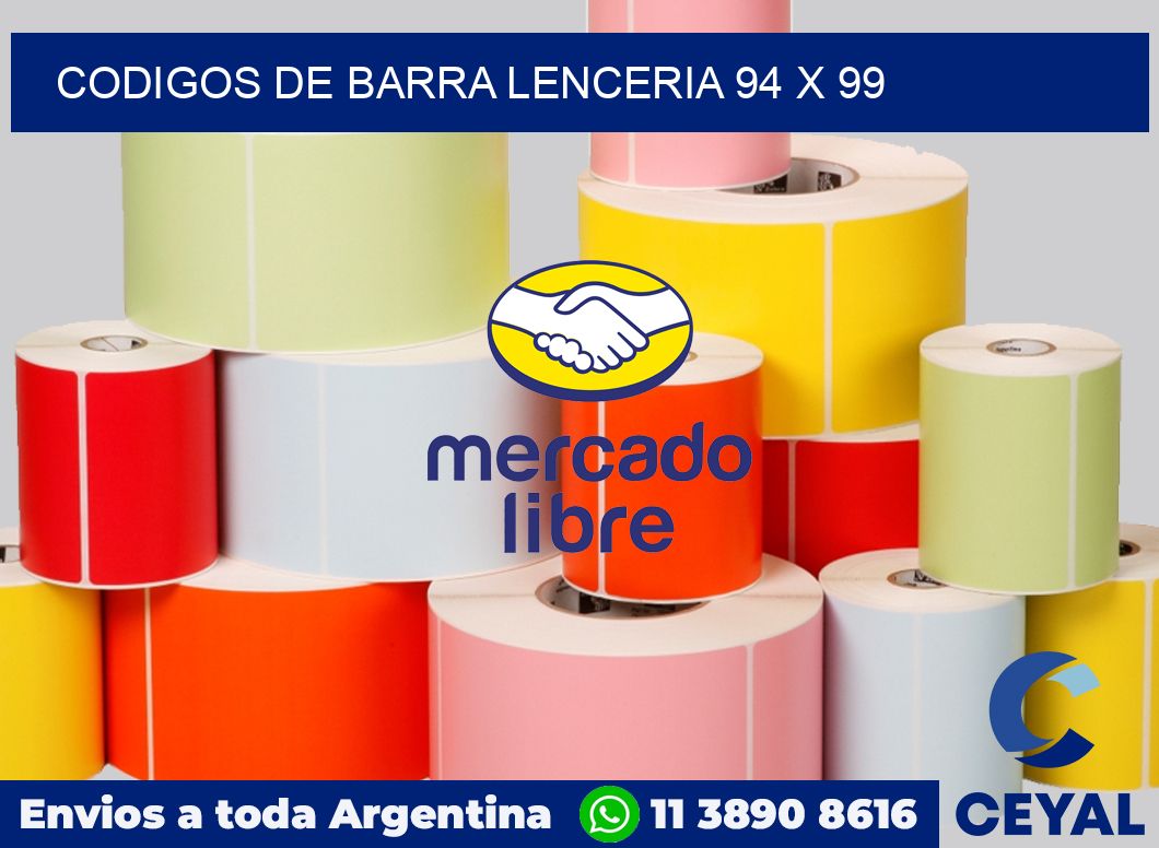Codigos de barra lenceria 94 x 99
