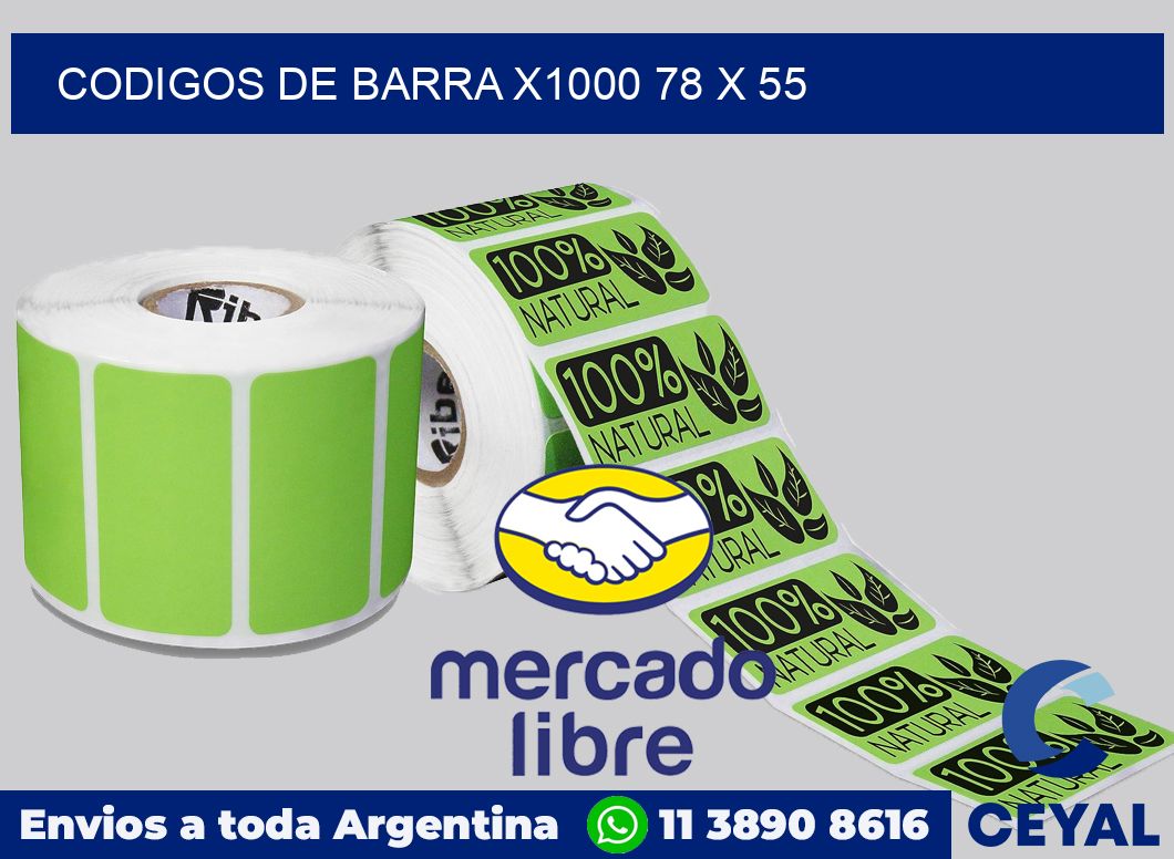 Codigos de barra x1000 78 x 55