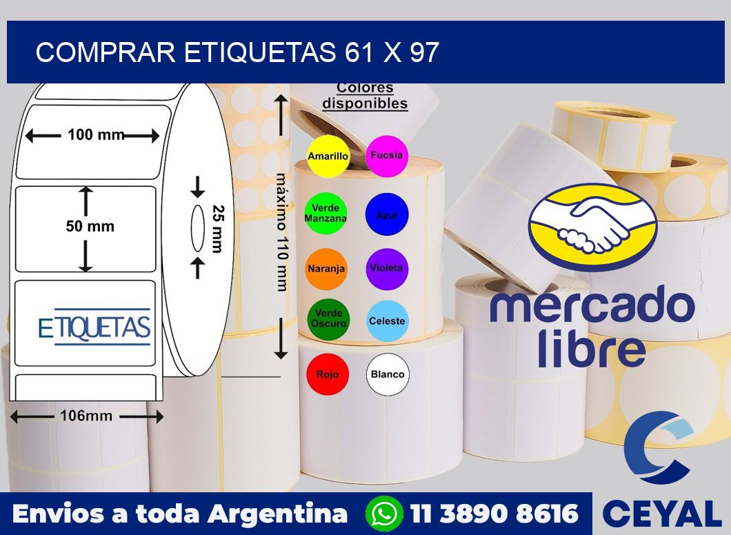 Comprar etiquetas 61 x 97