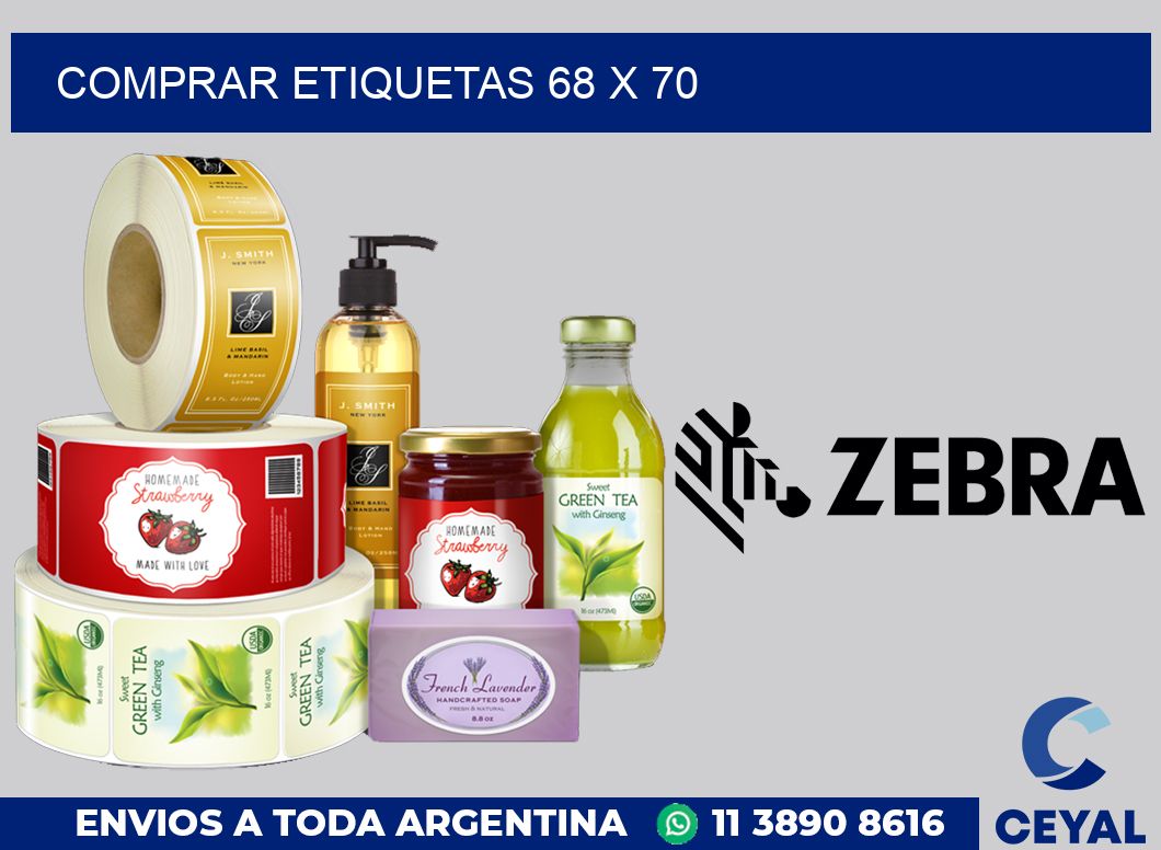 Comprar etiquetas 68 x 70