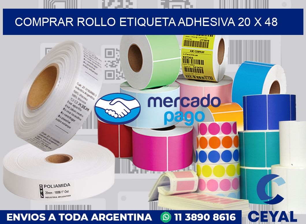 Comprar rollo etiqueta adhesiva 20 x 48