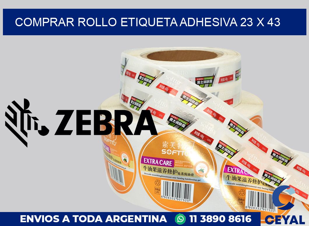 Comprar rollo etiqueta adhesiva 23 x 43