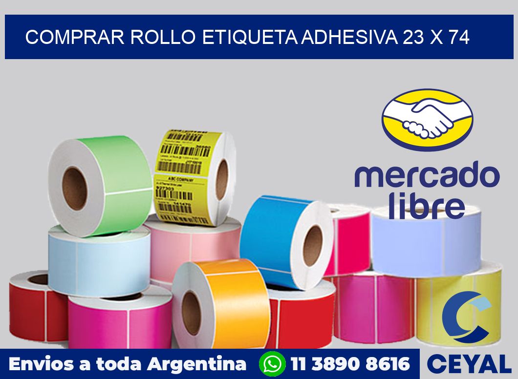 Comprar rollo etiqueta adhesiva 23 x 74