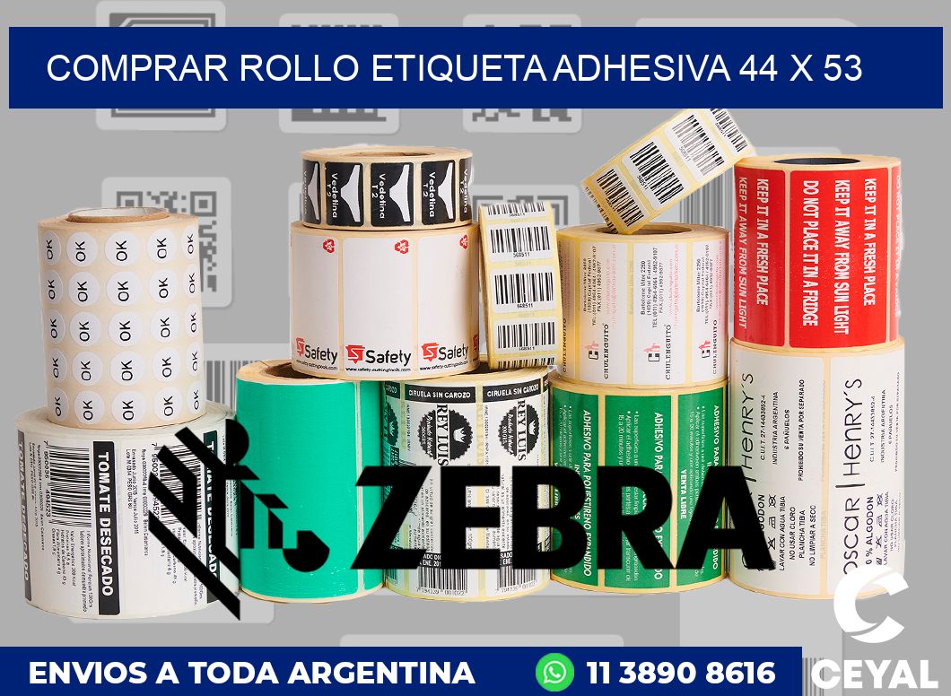 Comprar rollo etiqueta adhesiva 44 x 53