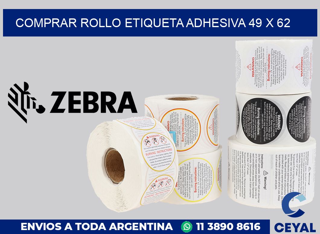 Comprar rollo etiqueta adhesiva 49 x 62