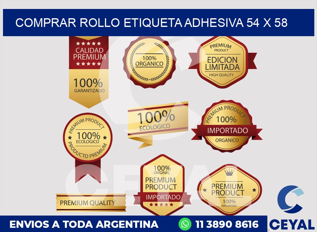 Comprar rollo etiqueta adhesiva 54 x 58