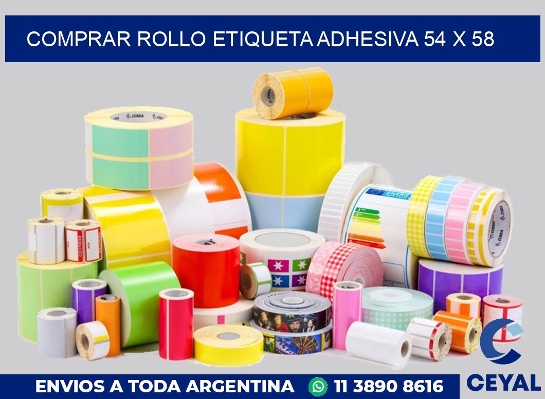 Comprar rollo etiqueta adhesiva 54 x 58