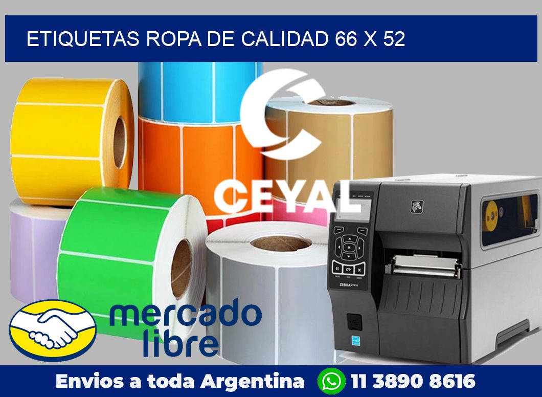 Etiquetas ropa de calidad 66 x 52