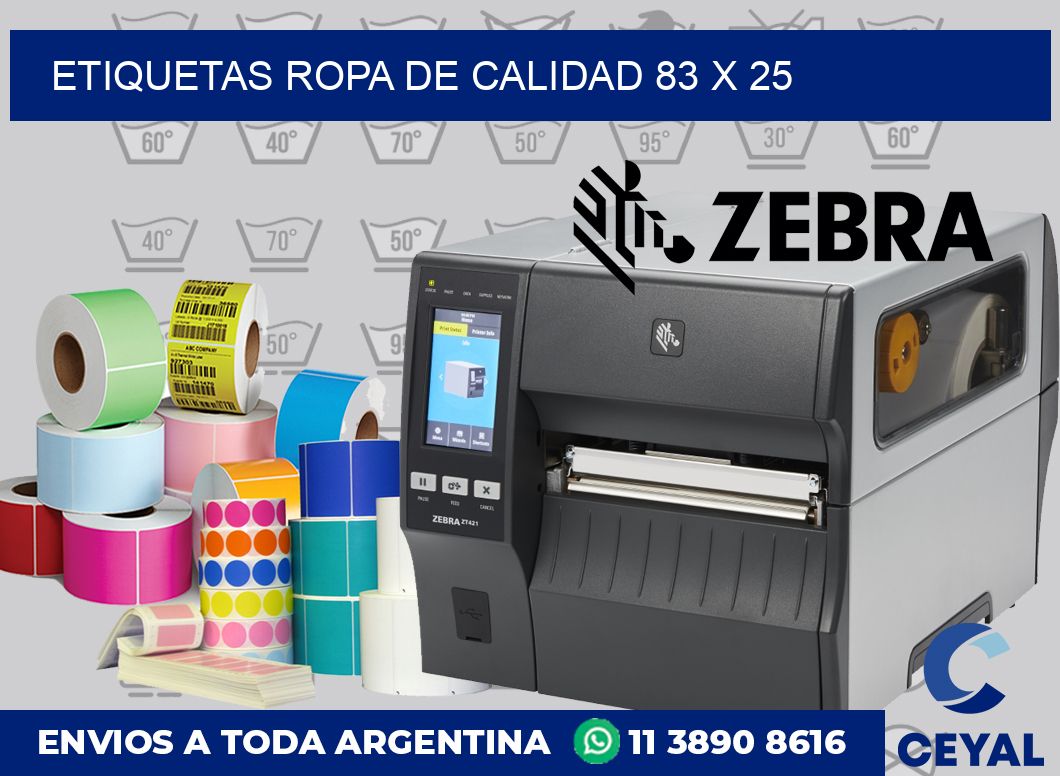 Etiquetas ropa de calidad 83 x 25
