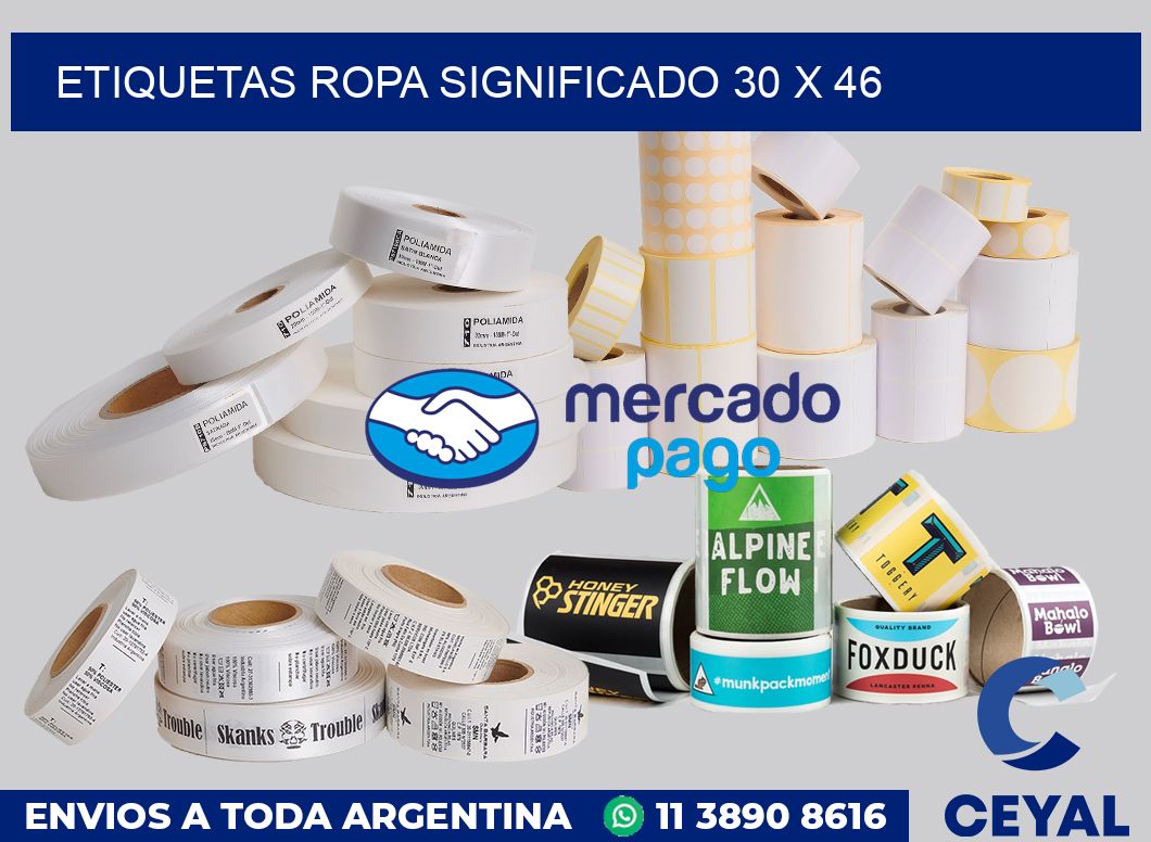 Etiquetas ropa significado 30 x 46
