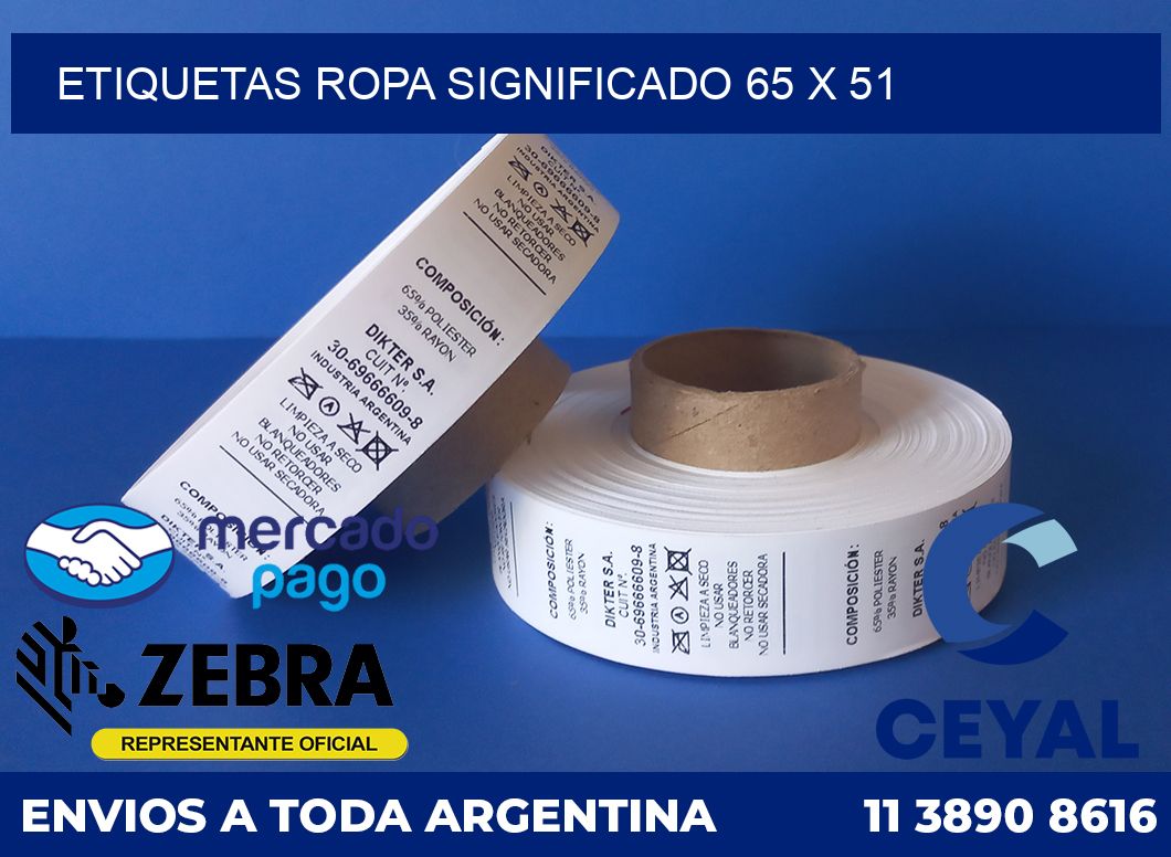Etiquetas ropa significado 65 x 51