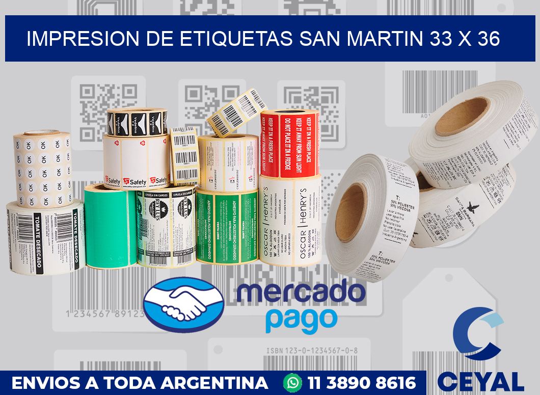 Impresion de etiquetas San Martin 33 x 36