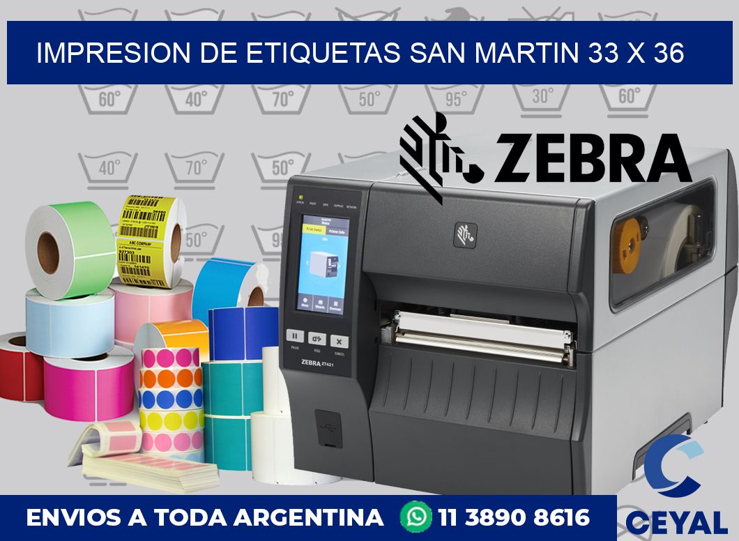 Impresion de etiquetas San Martin 33 x 36
