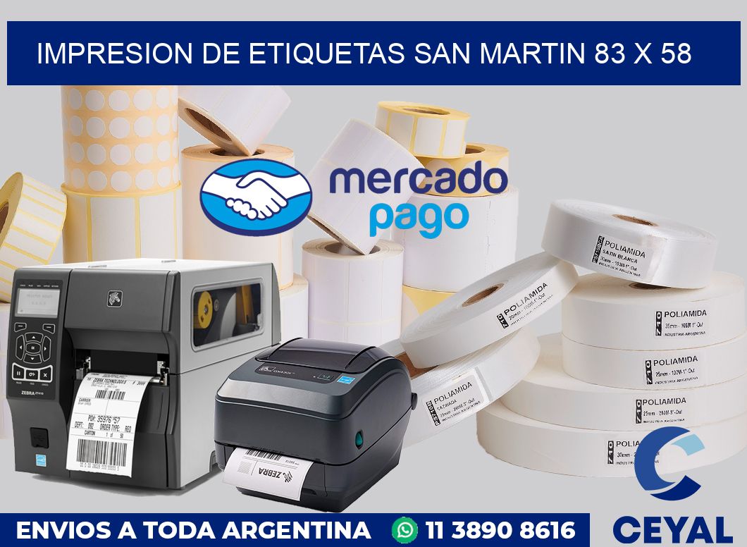 Impresion de etiquetas San Martin 83 x 58