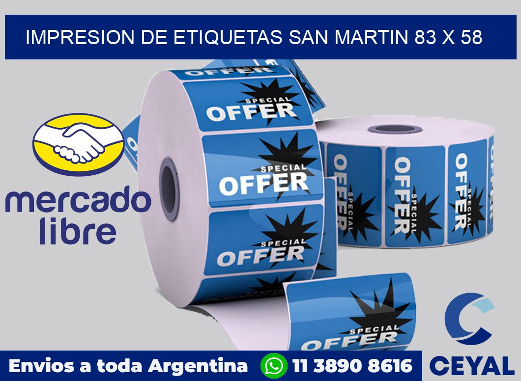 Impresion de etiquetas San Martin 83 x 58