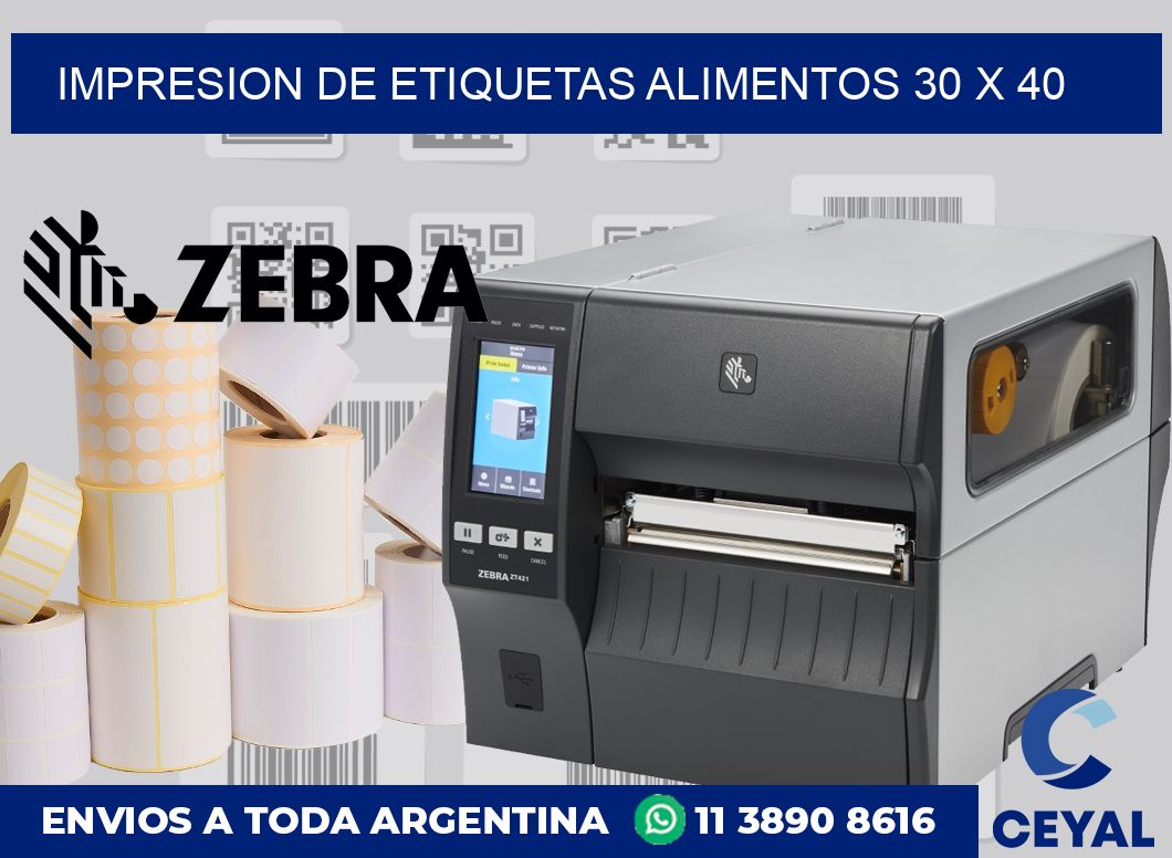 Impresion de etiquetas alimentos 30 x 40