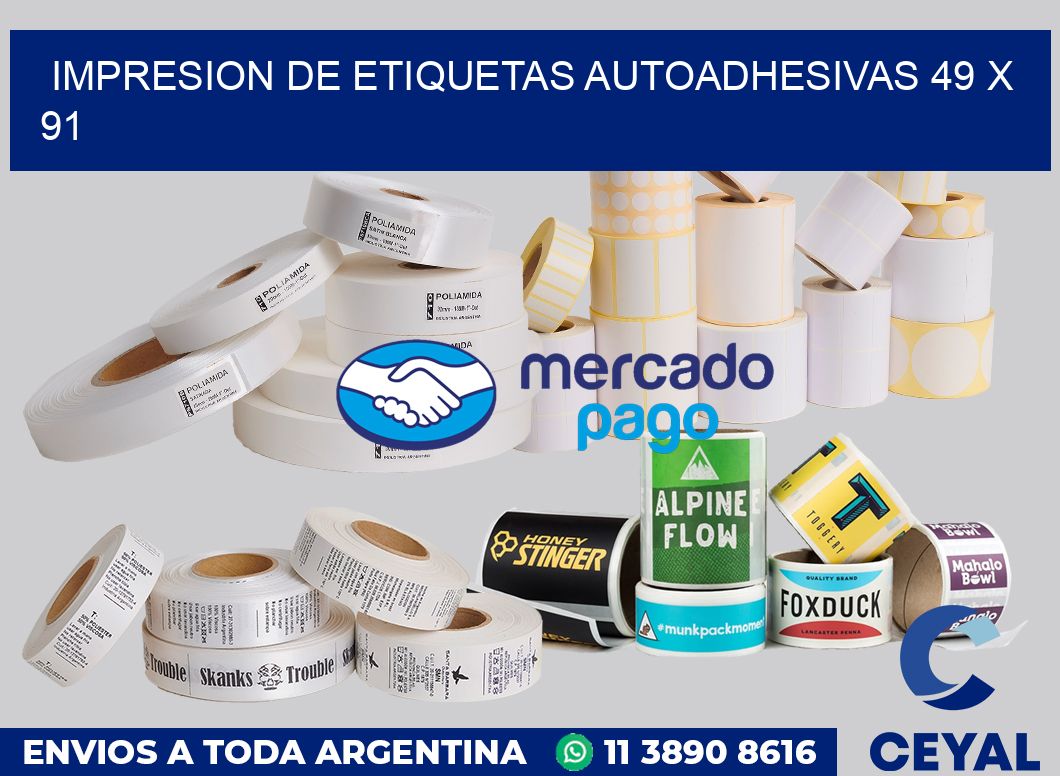 Impresion de etiquetas autoadhesivas 49 x 91