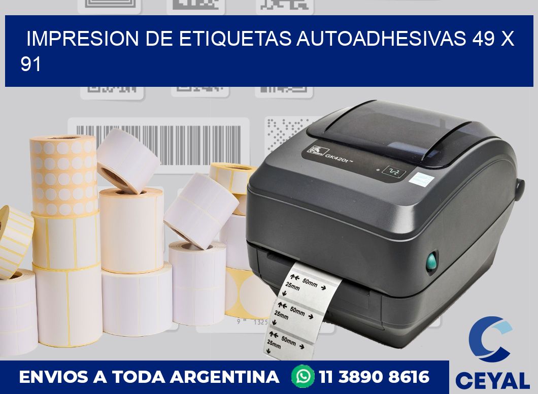 Impresion de etiquetas autoadhesivas 49 x 91