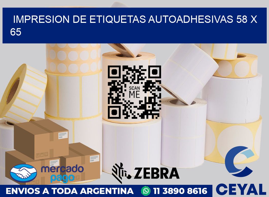 Impresion de etiquetas autoadhesivas 58 x 65
