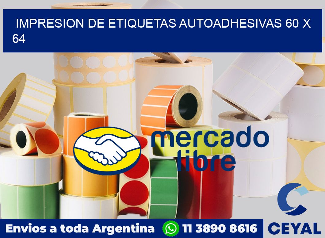 Impresion de etiquetas autoadhesivas 60 x 64