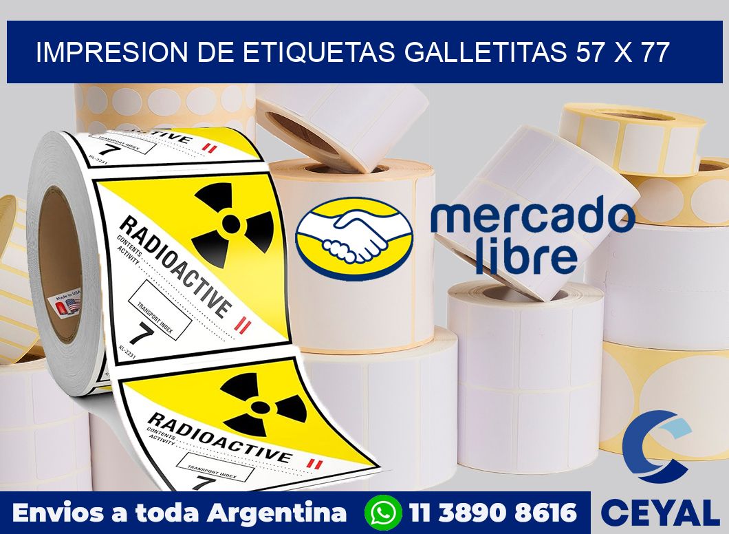 Impresion de etiquetas galletitas 57 x 77