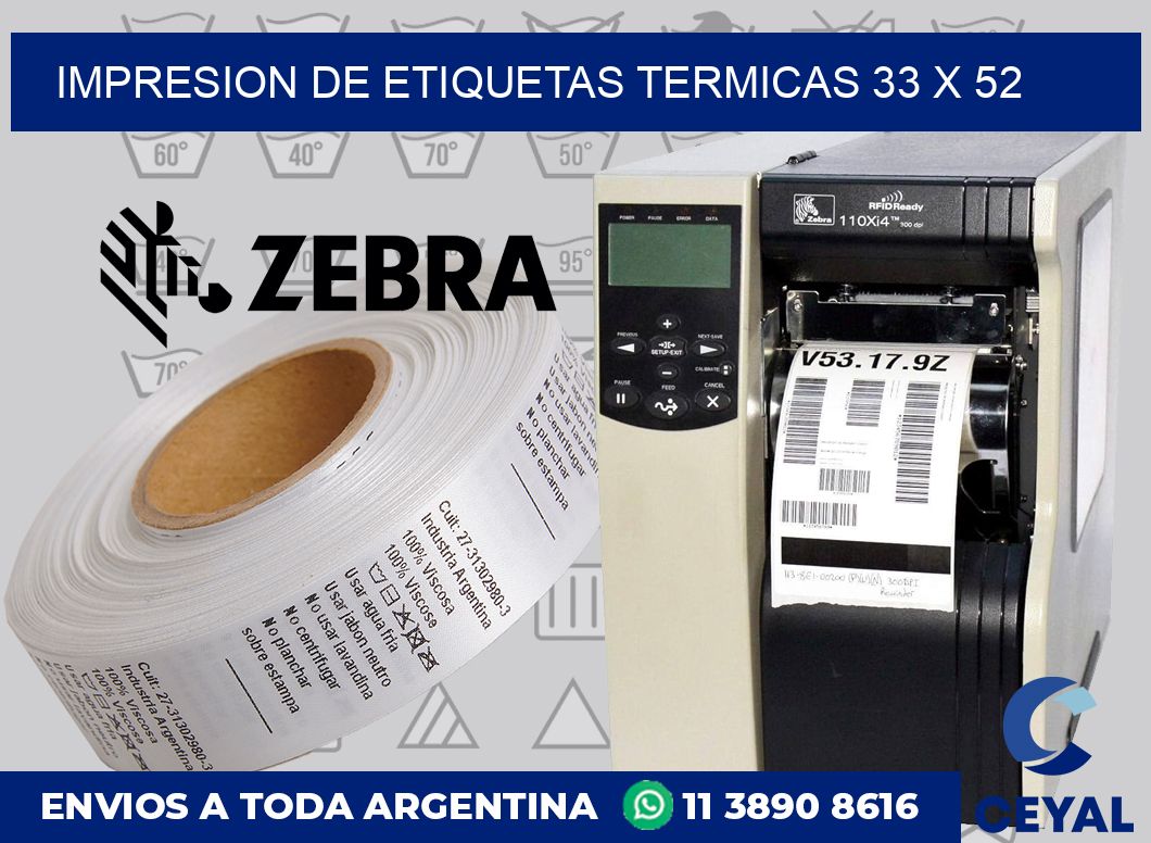 Impresion de etiquetas termicas 33 x 52