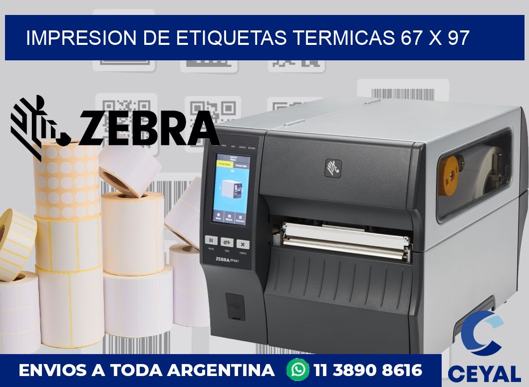 Impresion de etiquetas termicas 67 x 97