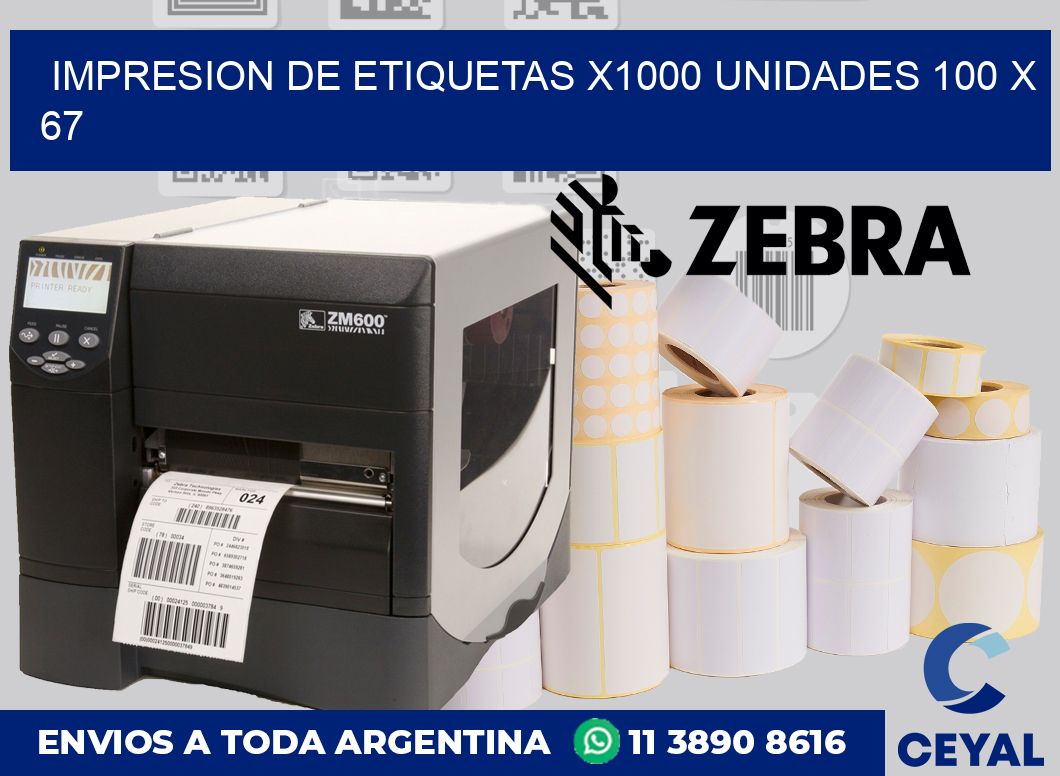 Impresion de etiquetas x1000 unidades 100 x 67