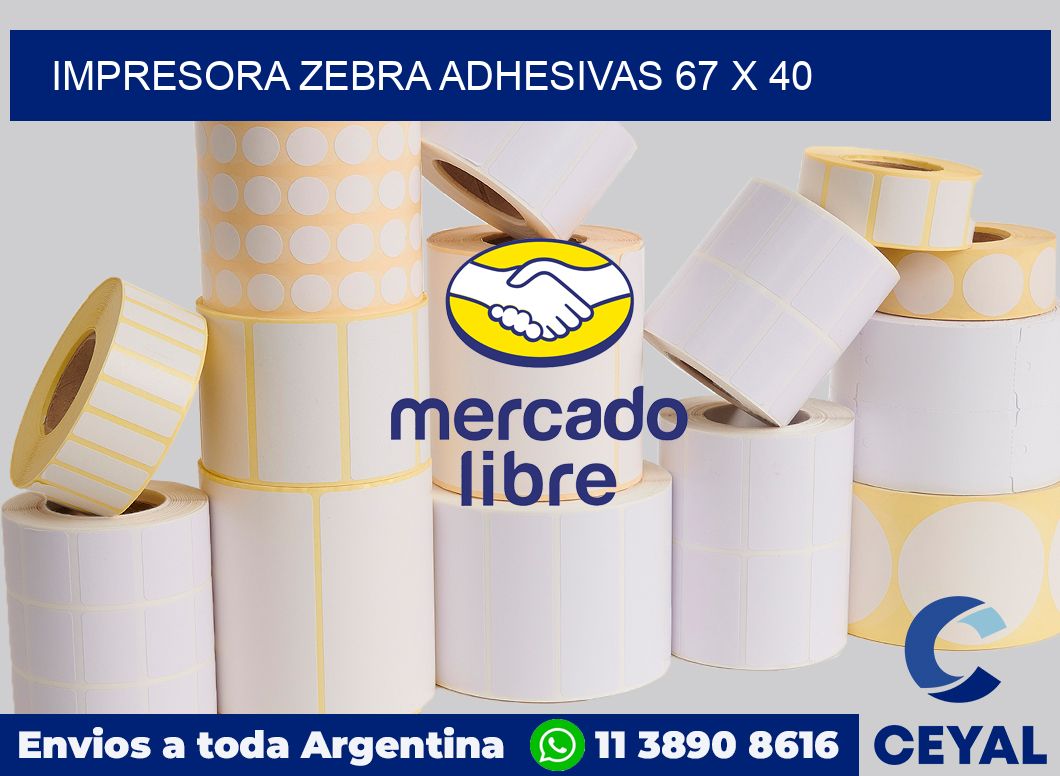 Impresora Zebra adhesivas 67 x 40