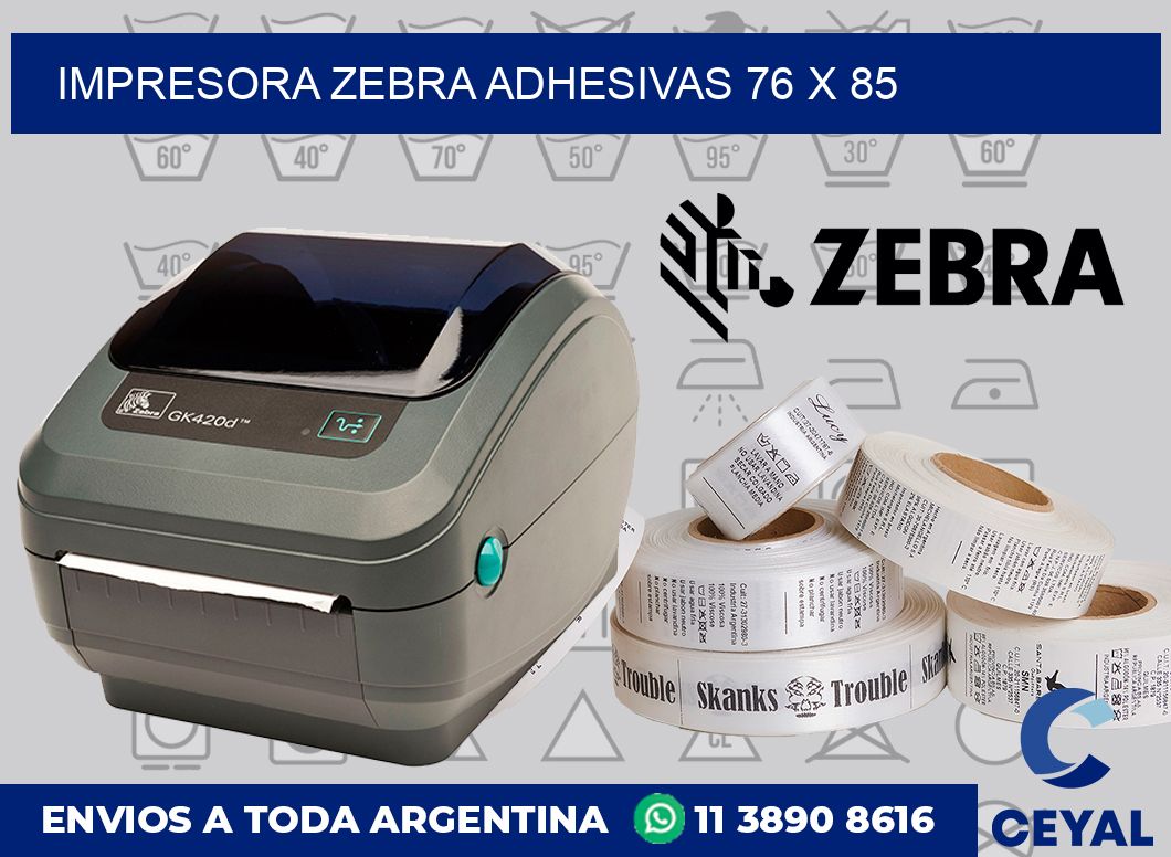 Impresora Zebra adhesivas 76 x 85