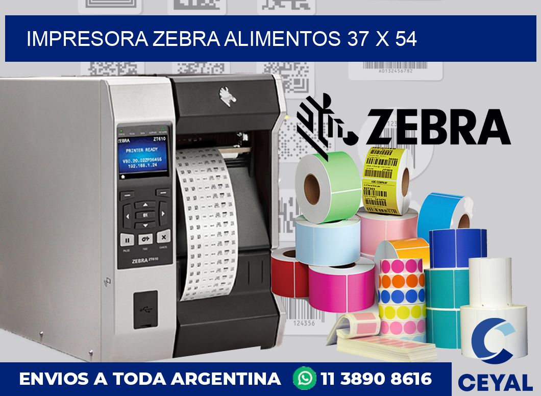 Impresora Zebra alimentos 37 x 54