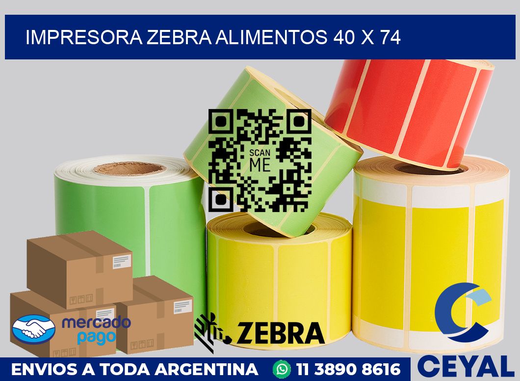 Impresora Zebra alimentos 40 x 74