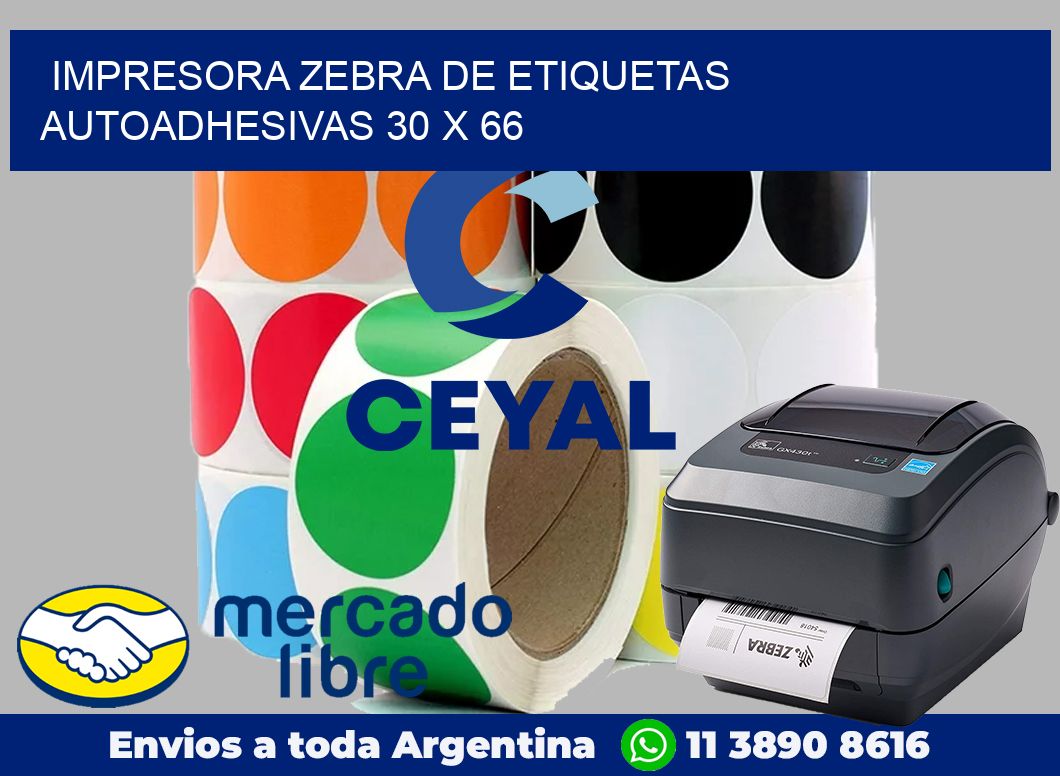 Impresora Zebra de etiquetas autoadhesivas 30 x 66