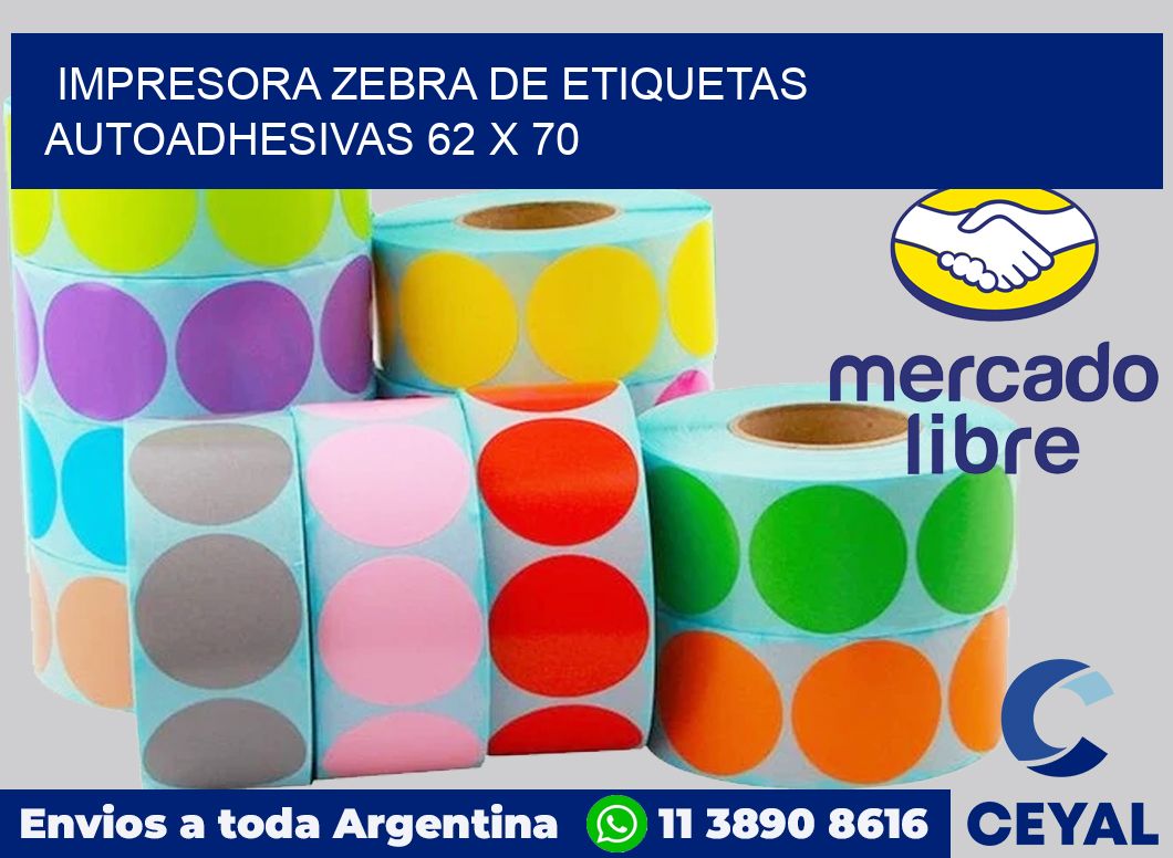 Impresora Zebra de etiquetas autoadhesivas 62 x 70