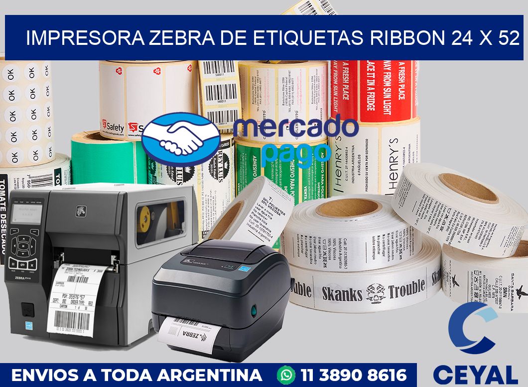 Impresora Zebra de etiquetas ribbon 24 x 52