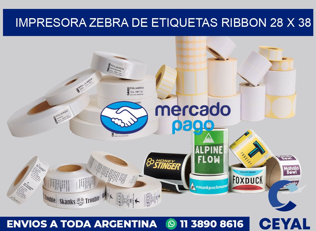Impresora Zebra de etiquetas ribbon 28 x 38