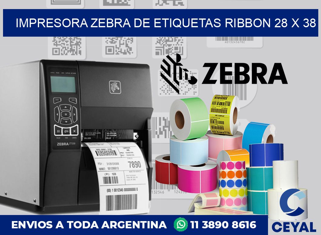 Impresora Zebra de etiquetas ribbon 28 x 38